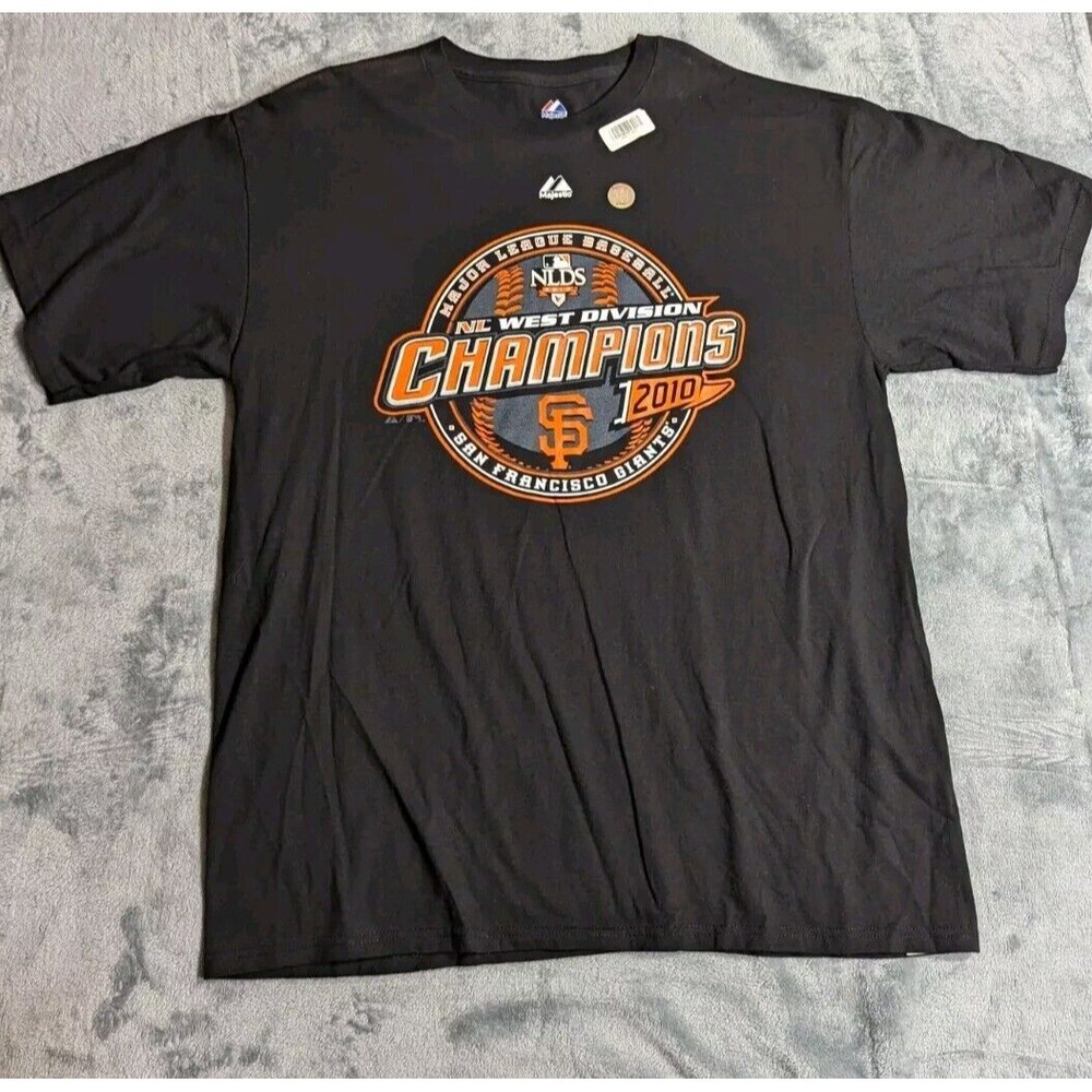 SF Giants 2010 NLDS Champions T‎ Shirt Men’s X-Large  San Francisco Majestic